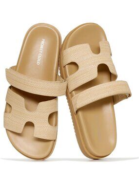 Women's Raffia Leather Sandals Footwear Stylish with Plush & Soft Insole